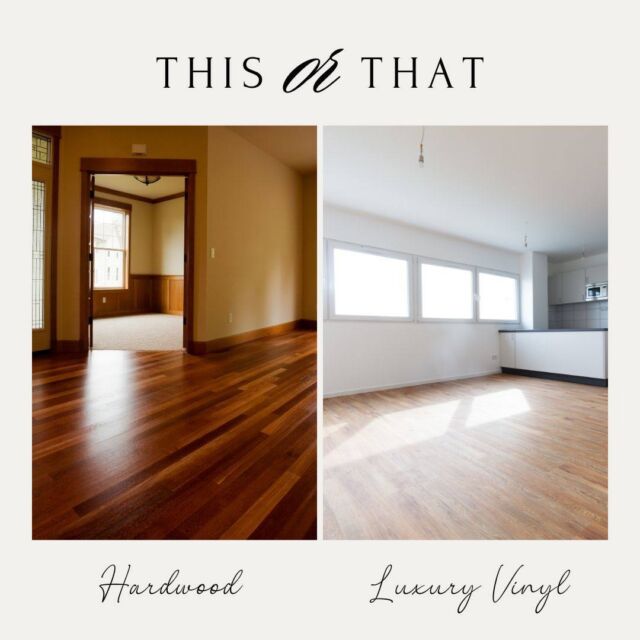 Making the ultimate flooring decision: Hardwood for that timeless elegance or Vinyl for modern versatility? 🏡✨ #HardwoodVsVinyl #HomeDesign #DecisionsDecisions