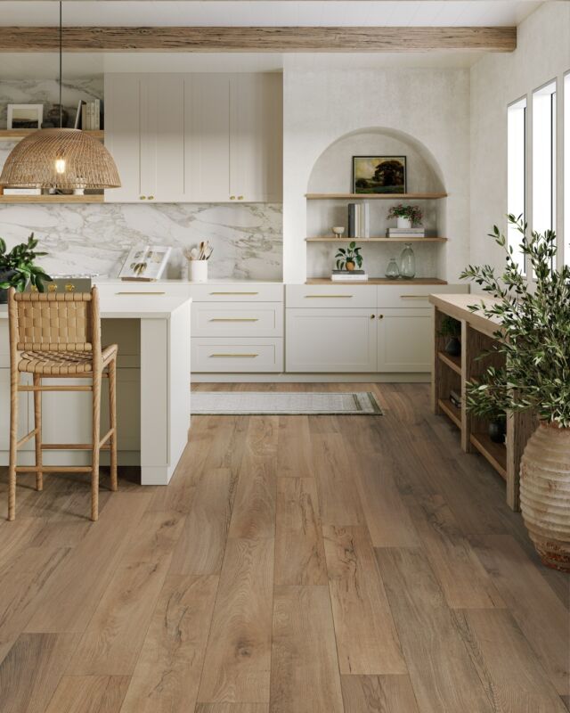 Dream Kitchen Checklist: 

☀️ Lots of natural light
🤎 A warm, modern color palette
🙌 Restoration Collection® Laminate

Have you met one of the most recent additions to @manningtonfloors Restoration Collection® Laminate family? Heirloom offers the on-trend look of European White Oak while providing the low-maintenance ease of laminate flooring, thanks to SpillShield®Plus Waterproof Technology and ScratchResist® protection. Flooring shown in the color Cedar.